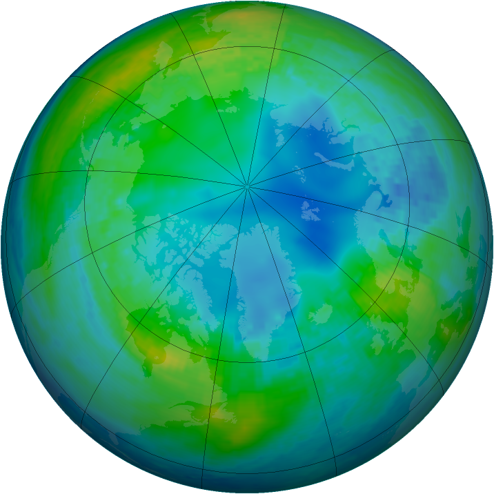 Arctic ozone map for 08 November 2002